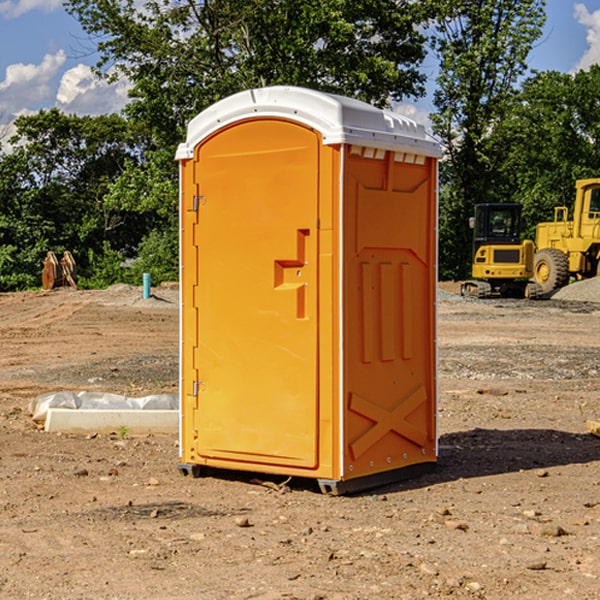 how often are the portable toilets cleaned and serviced during a rental period in Gibson Island